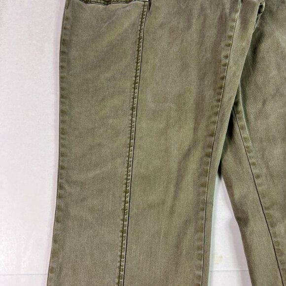 Joie Pants Women's 32x26* High Rise Front Seam Crop Green Stretch Chinos Tag L - Picture 4 of 16